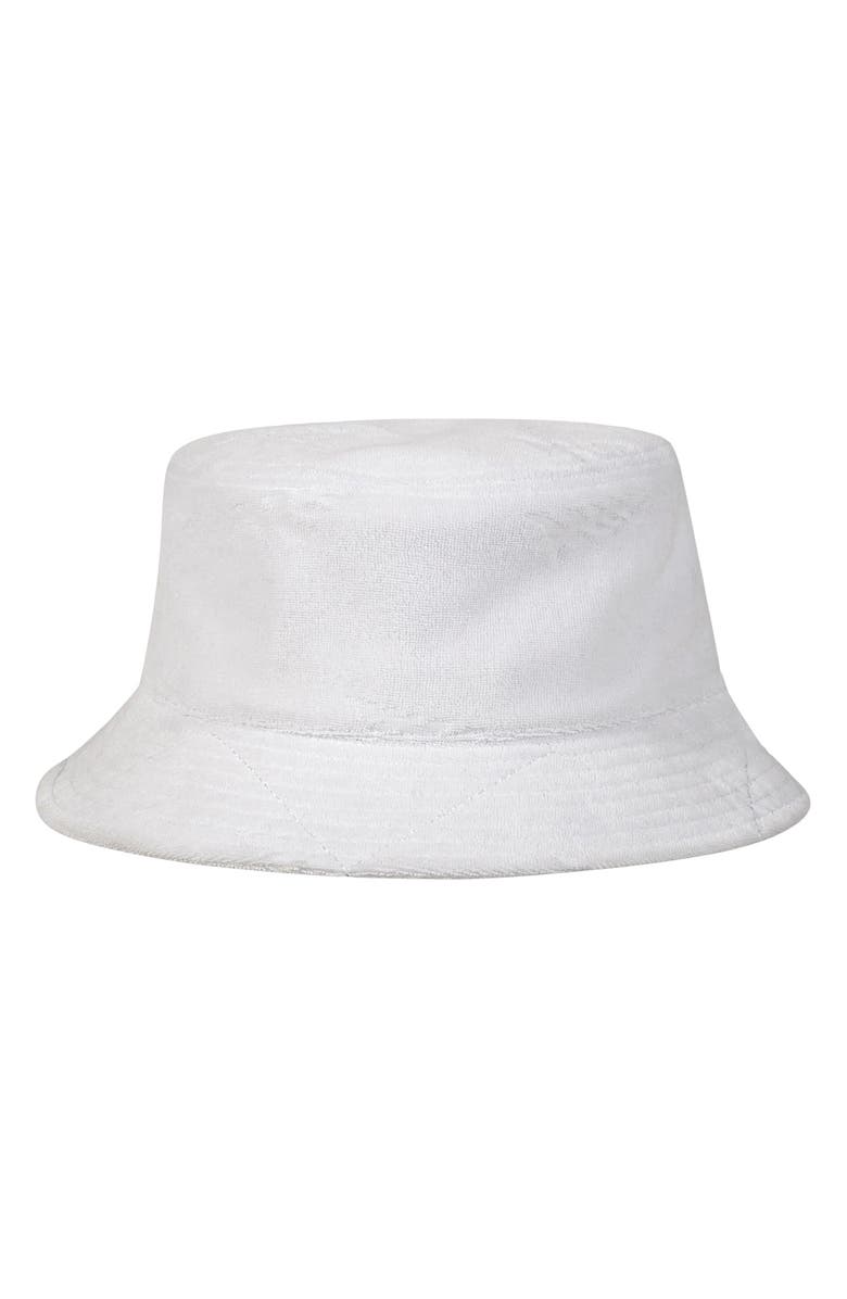 PAPER PLANES Logo Jacquard Terry Cloth Bucket Hat, Main, color, 