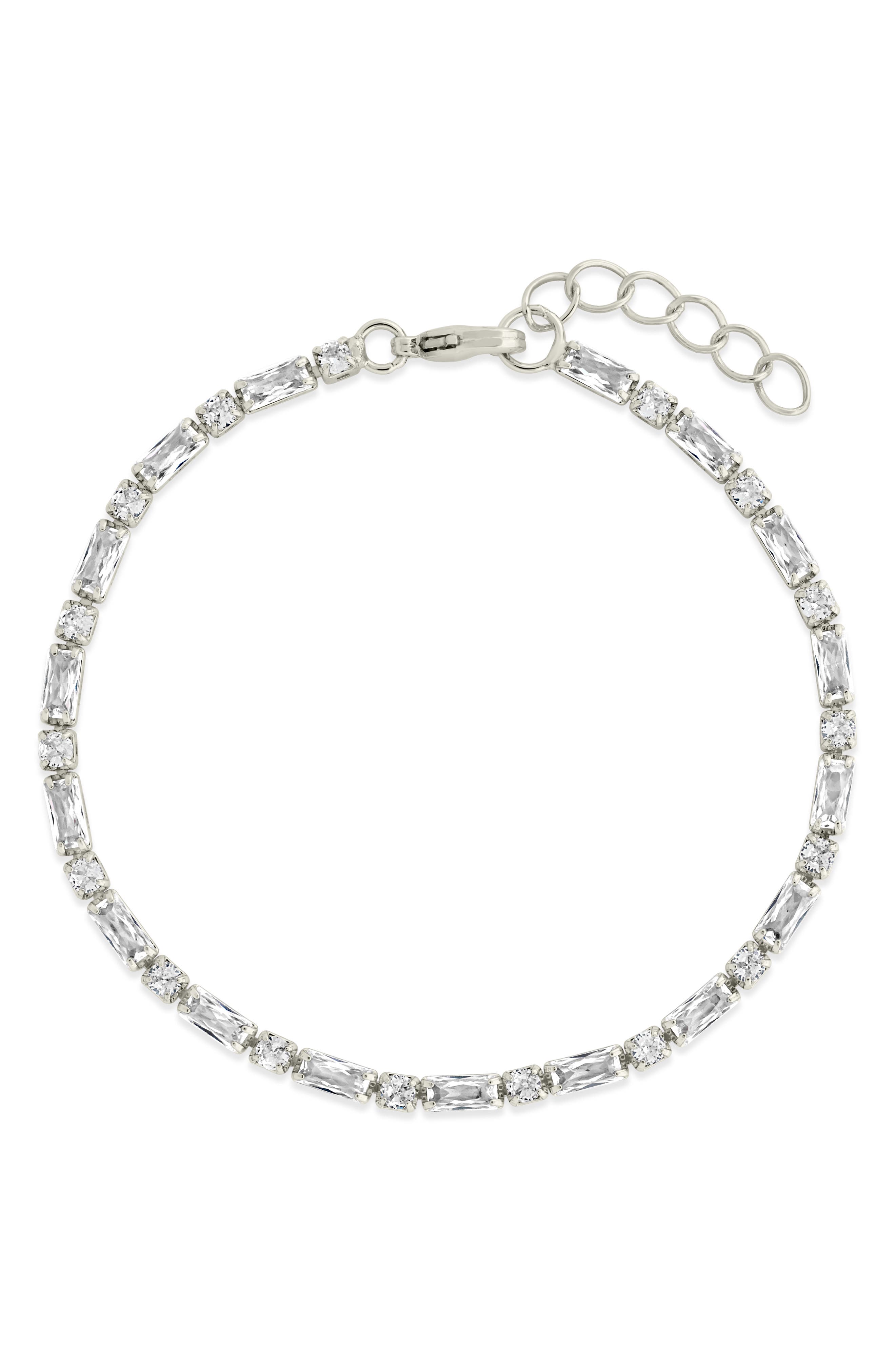 Sterling Forever Georgia Cubic Zirconia Tennis Bracelet