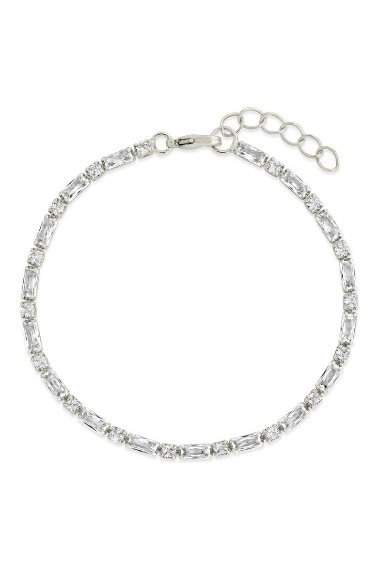 Georgia Cubic Zirconia Tennis Bracelet, Main, color, SILVER