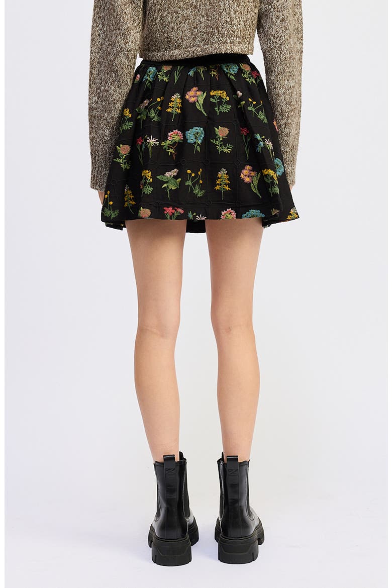 Lia Floral Embroidery Miniskirt, Alternate, color, BLACK MULTI