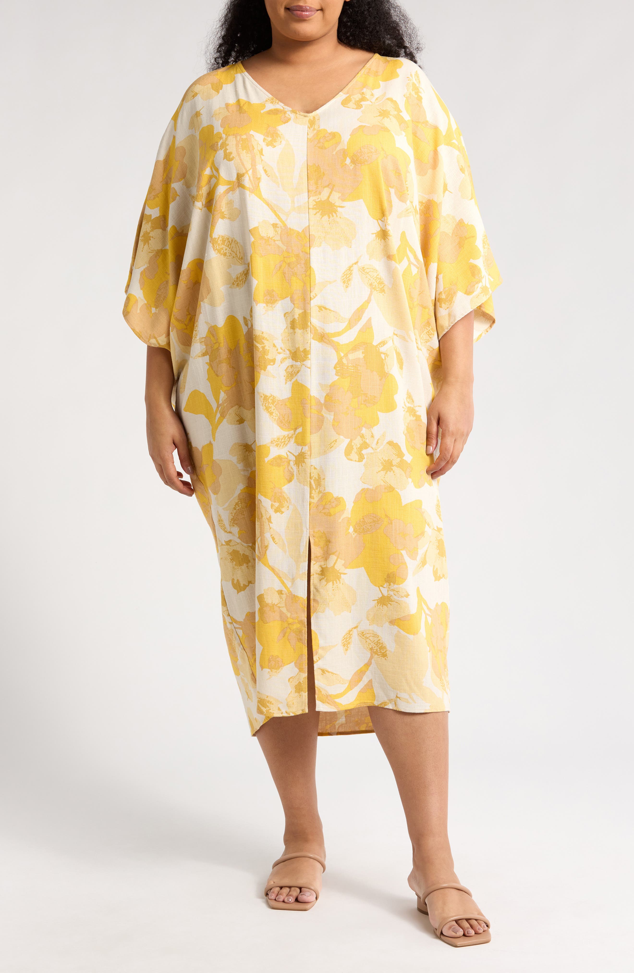 Renee C Floral Caftan Dress