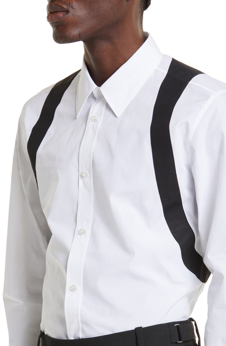 McQueen Harness Detail Button-Up Shirt, Alternate, color, 