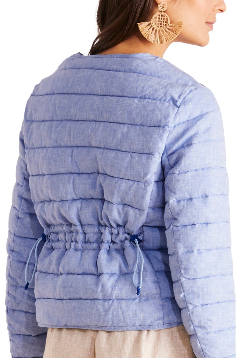 Lightweight Linen Puffer Jacket, Alternate, color, JAKE BLUE