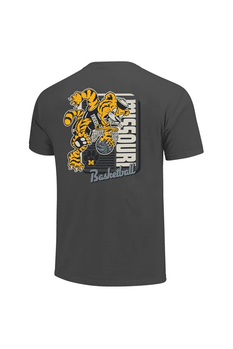 Men's Charcoal Missouri Tigers Comfort Colors Mascot Dunk T-Shirt, Alternate, color, Charcoal