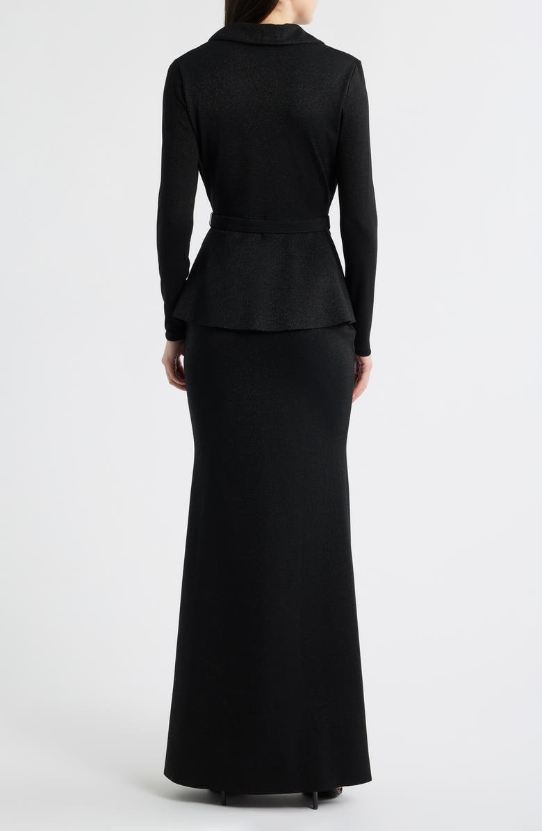 Chiara Boni La Petite Robe Thadira Belted Long Sleeve Dress, Alternate, color, Black