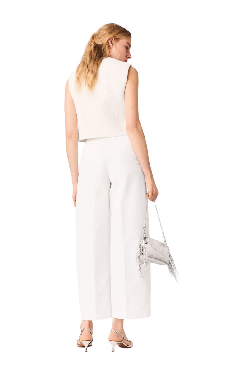 maje Balloon suit trousers, Alternate, color, White