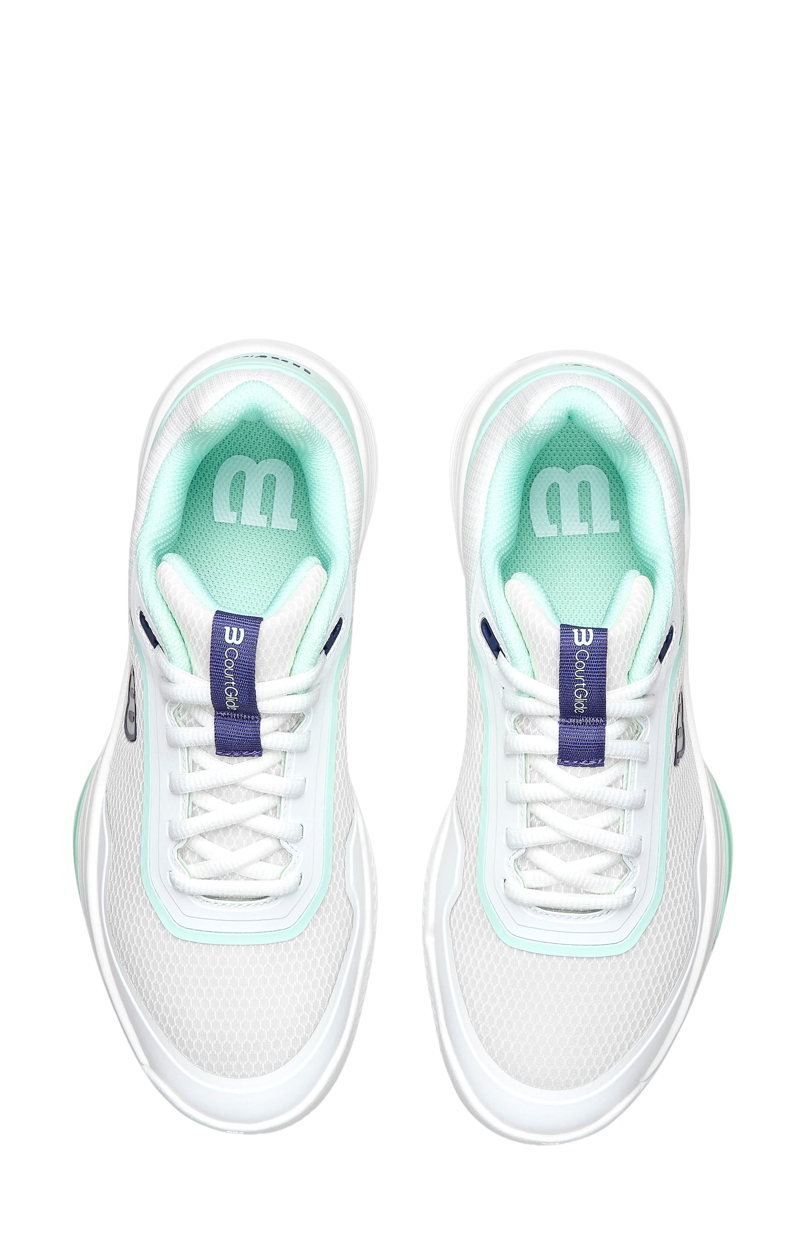 CourtGlide Tennis Sneaker, Alternate, color, WHITE / BAY / SKIPPER BLUE
