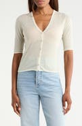 Vince Micro Stripe Wool Blend Cardigan