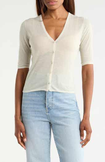 Vince Micro Stripe Wool Blend Cardigan