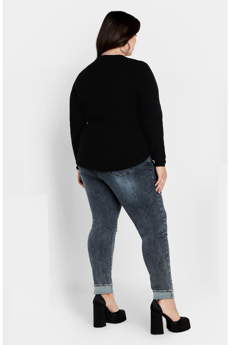 Royal Tie Hem Sweater, Alternate, color, BLACK