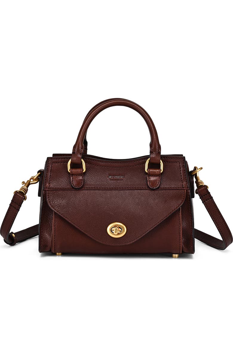 OLD TREND Lockwood Genuine Leather Compact Structured Satchel, Main, color, Brown