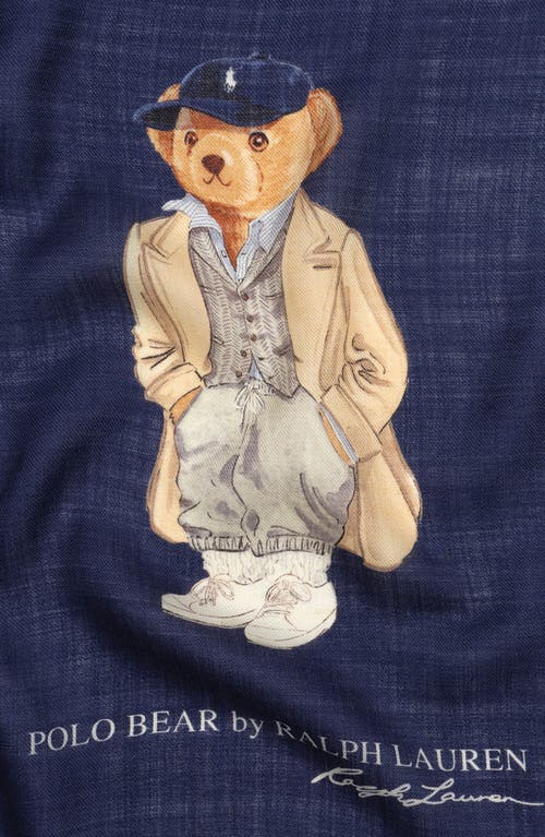 Polo Ralph Lauren Polo Bear Wool & Silk Bandana In Burgundy