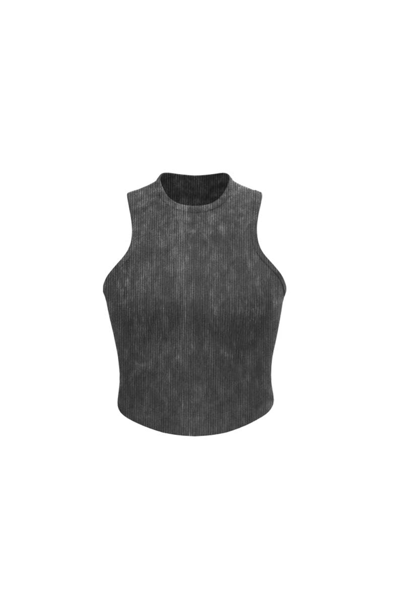 Cloud II Rib High Neck Tank, Alternate, color, Iron Washed