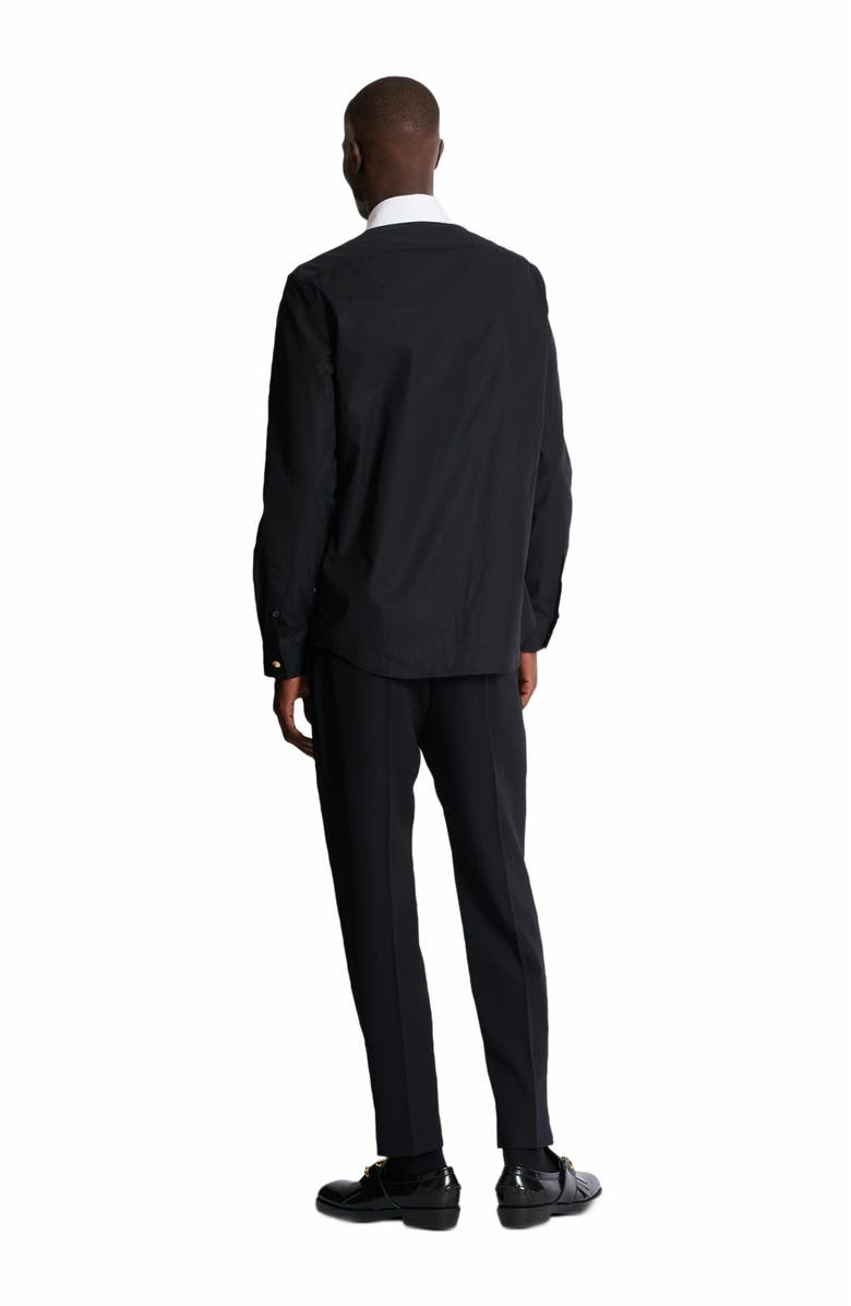 Balmain Pb Two-Tone Poplin Shirt, Alternate, color, Black