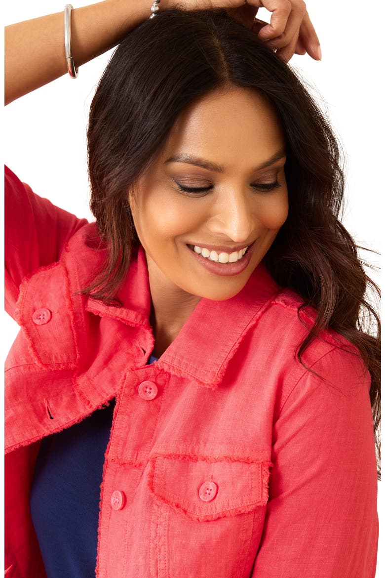 Two Palms Linen Raw Edge Jacket, Alternate, color, PARADISE PINK