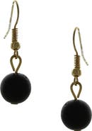 OLIVIA WELLES Black Bead Drop Earrings
