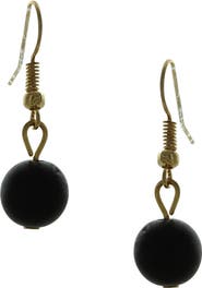 OLIVIA WELLES Black Bead Drop Earrings