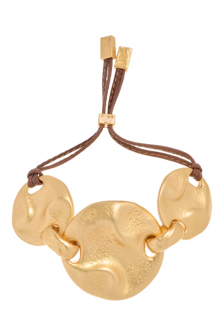 Ona Leather Cord Bracelet, Main, color, GOLD TONE / TAN