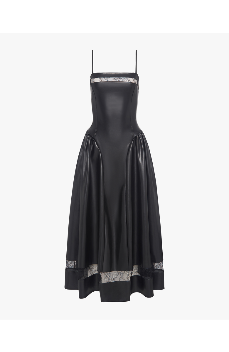 WeWoreWhat Lace Panel Corset Midi Dress, Alternate, color, Black