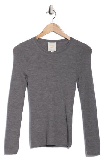 Twp Merino Wool Rib Crewneck Sweater In Gray