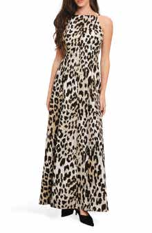FLYING TOMATO Leopard Print Maxi Dress