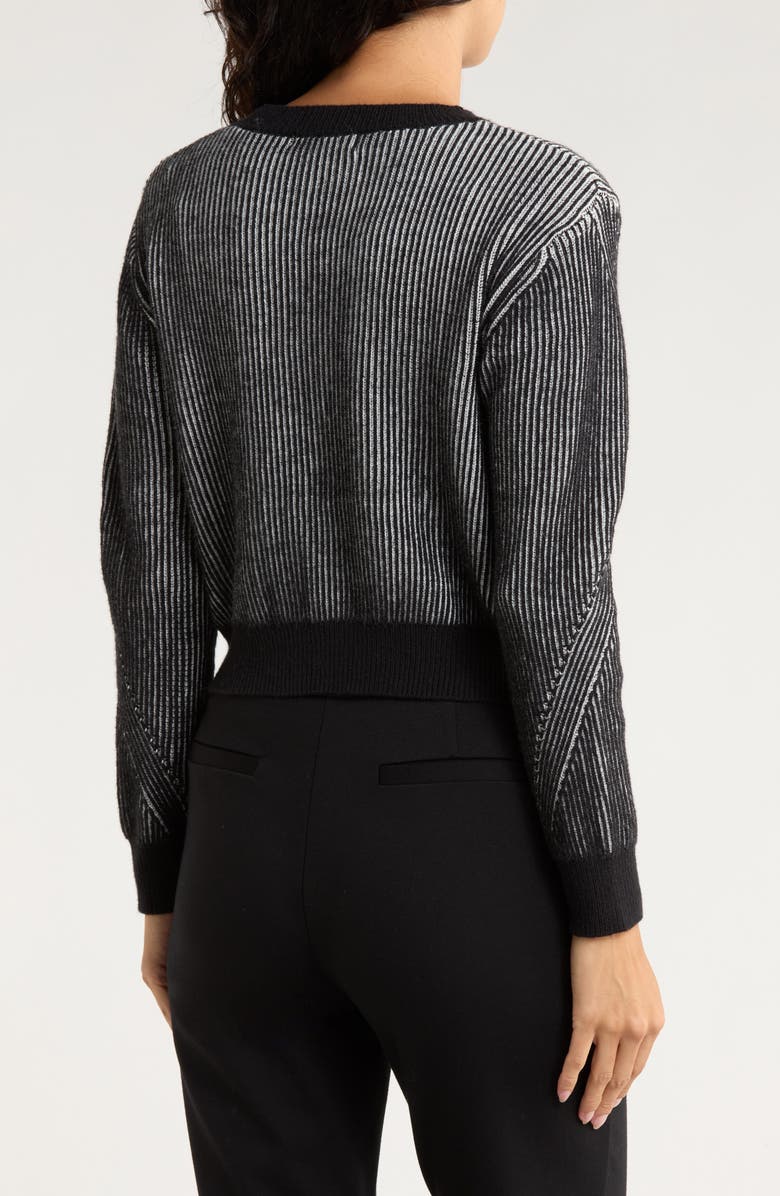 Vigoss Shadow Rib Crewneck Sweater, Alternate, color, Black Combo