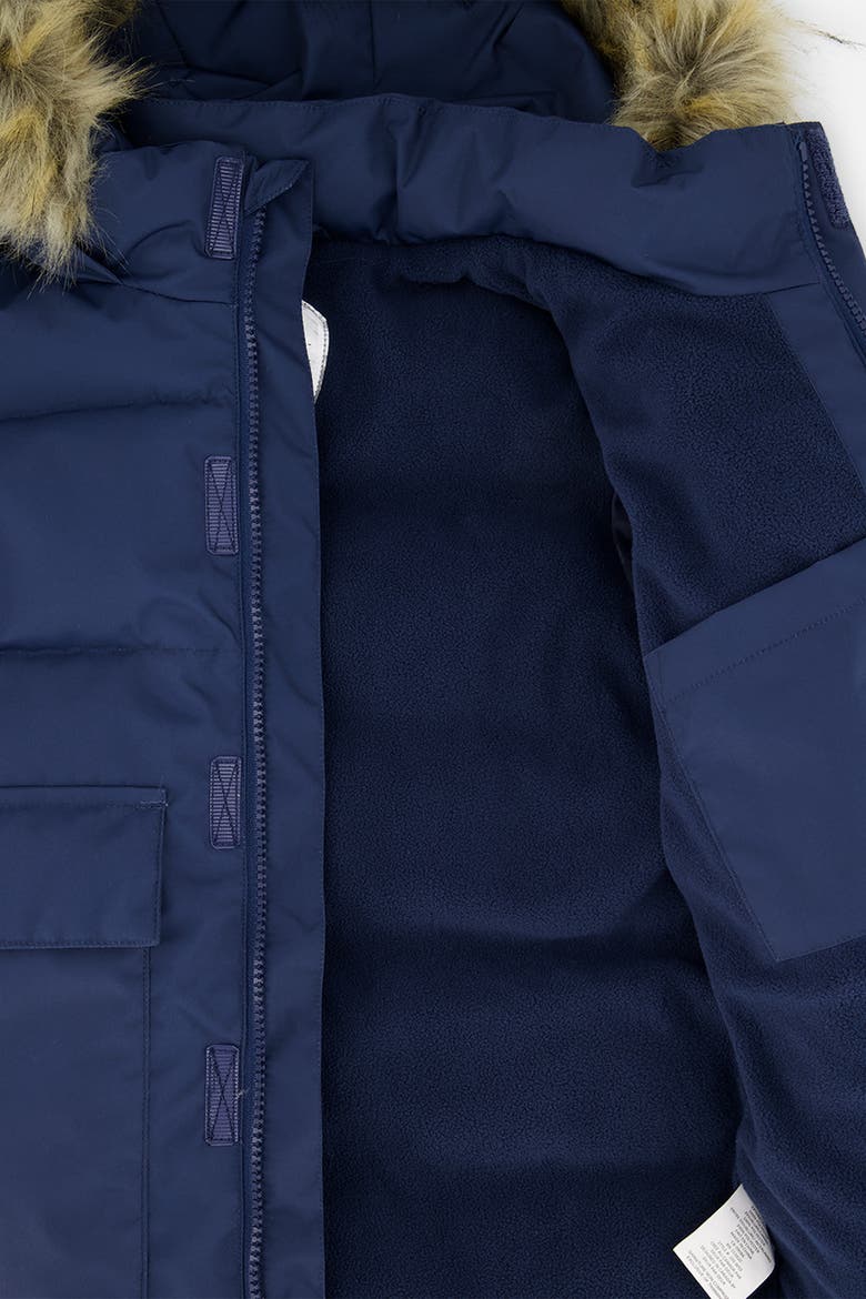 Faux-Fur Hood Insulated Fleece-Lined Winter Jacket, Alternate, color, Dark Blue