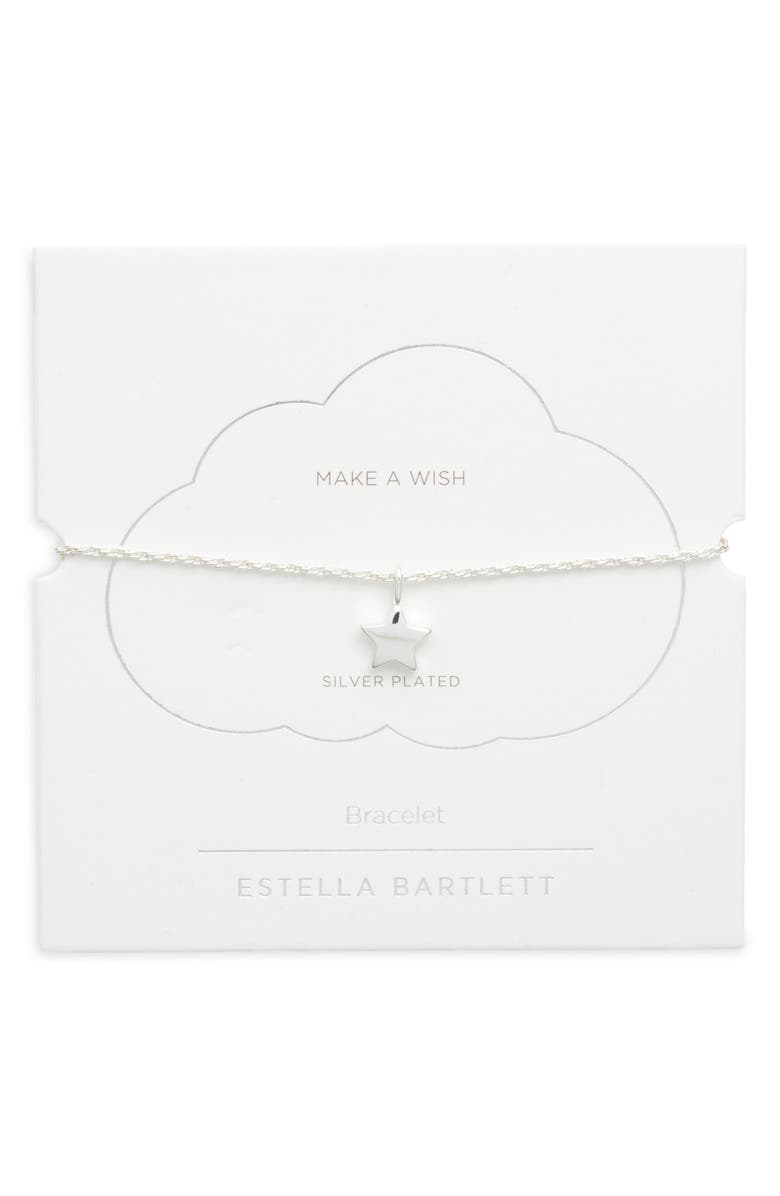 Estella Bartlett Amelia Star Charm Bracelet, Alternate, color, Silver