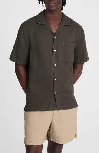 Madewell Indigo Dyed Short Sleeve Cotton Button-Up Shirt