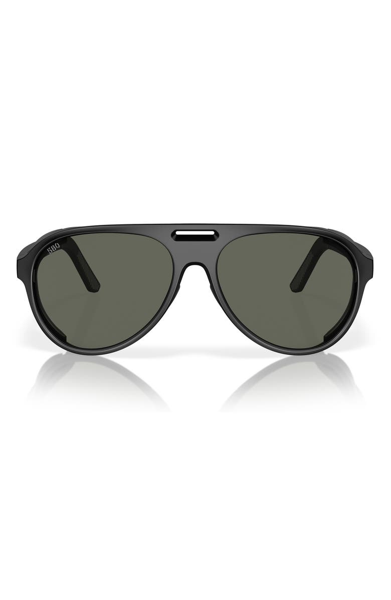 Costa Del Mar 59mm Polarized Pilot Sunglasses, Main, color, Matte Black/ Gray