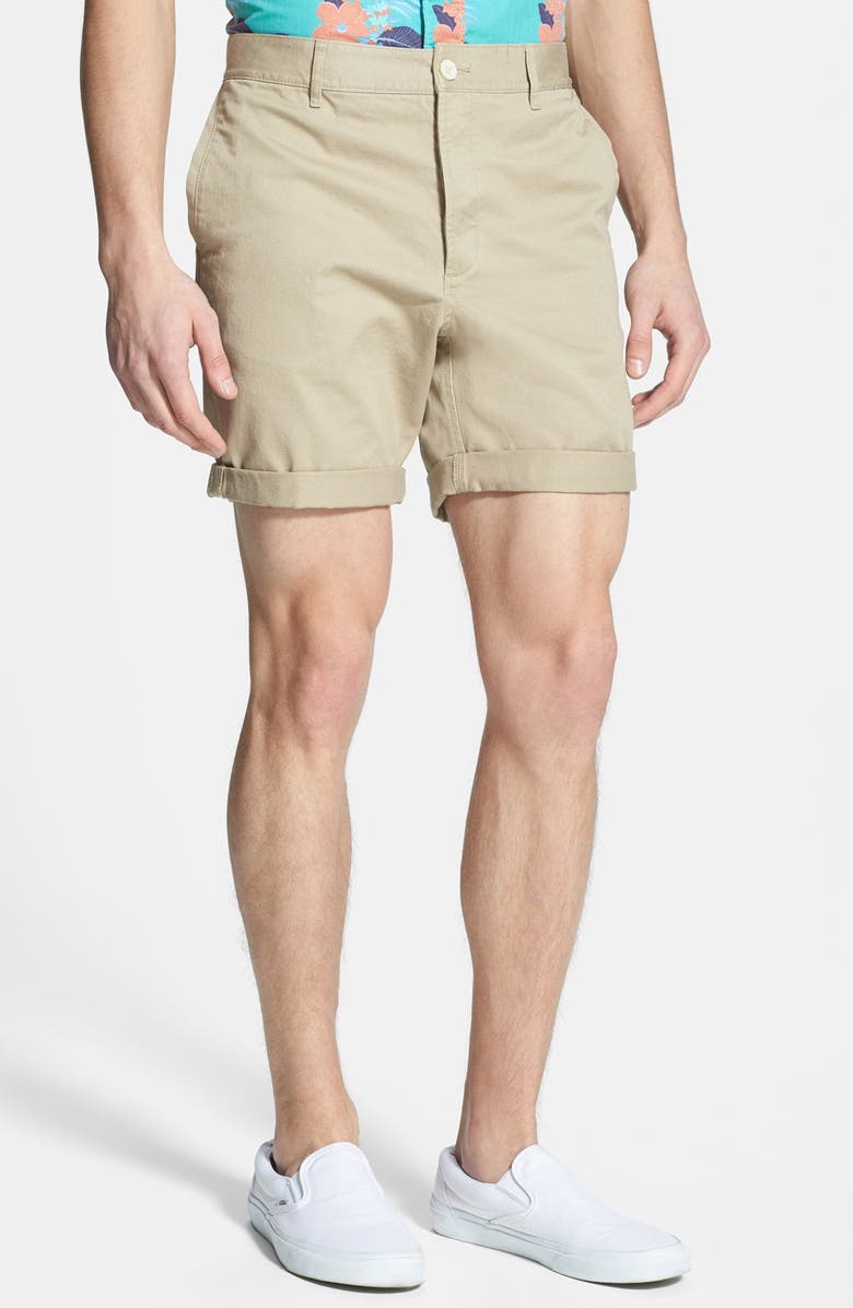 Topman Skinny Fit Chino Shorts, Main, color,