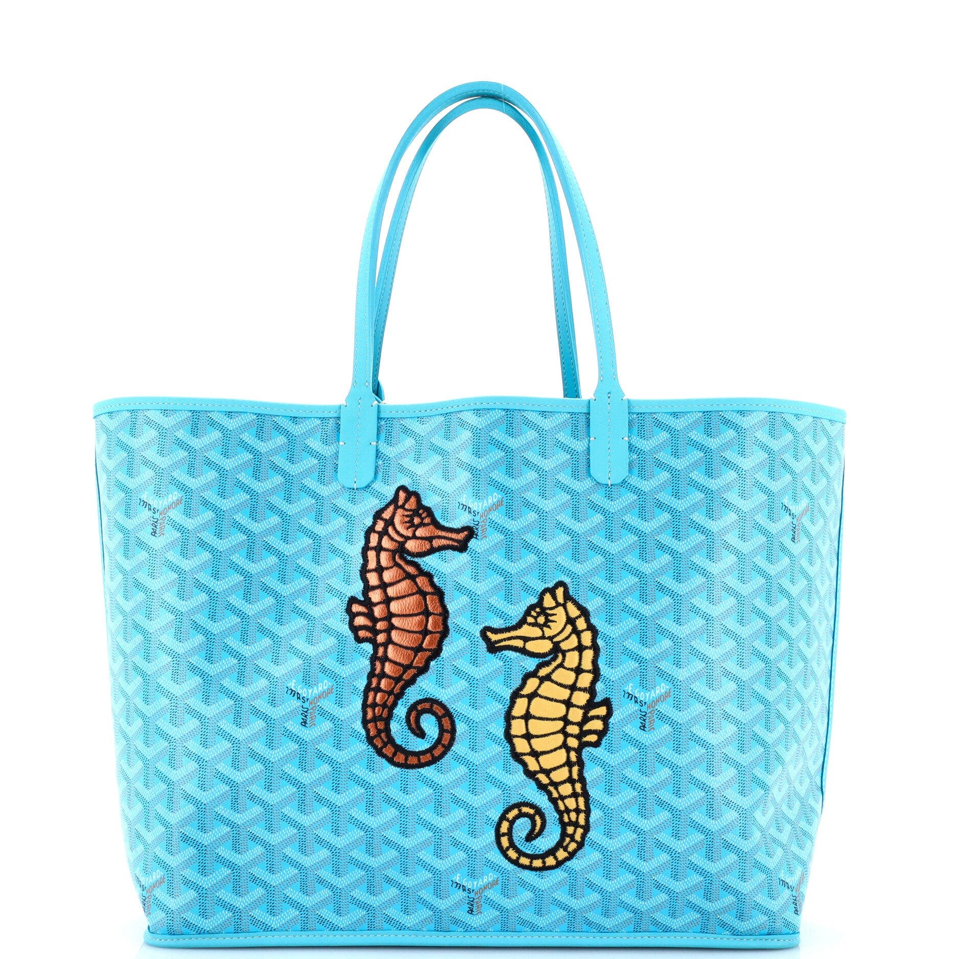 Anjou Reversible Tote Embroidered Coated Canvas PM, Main, color, Blue