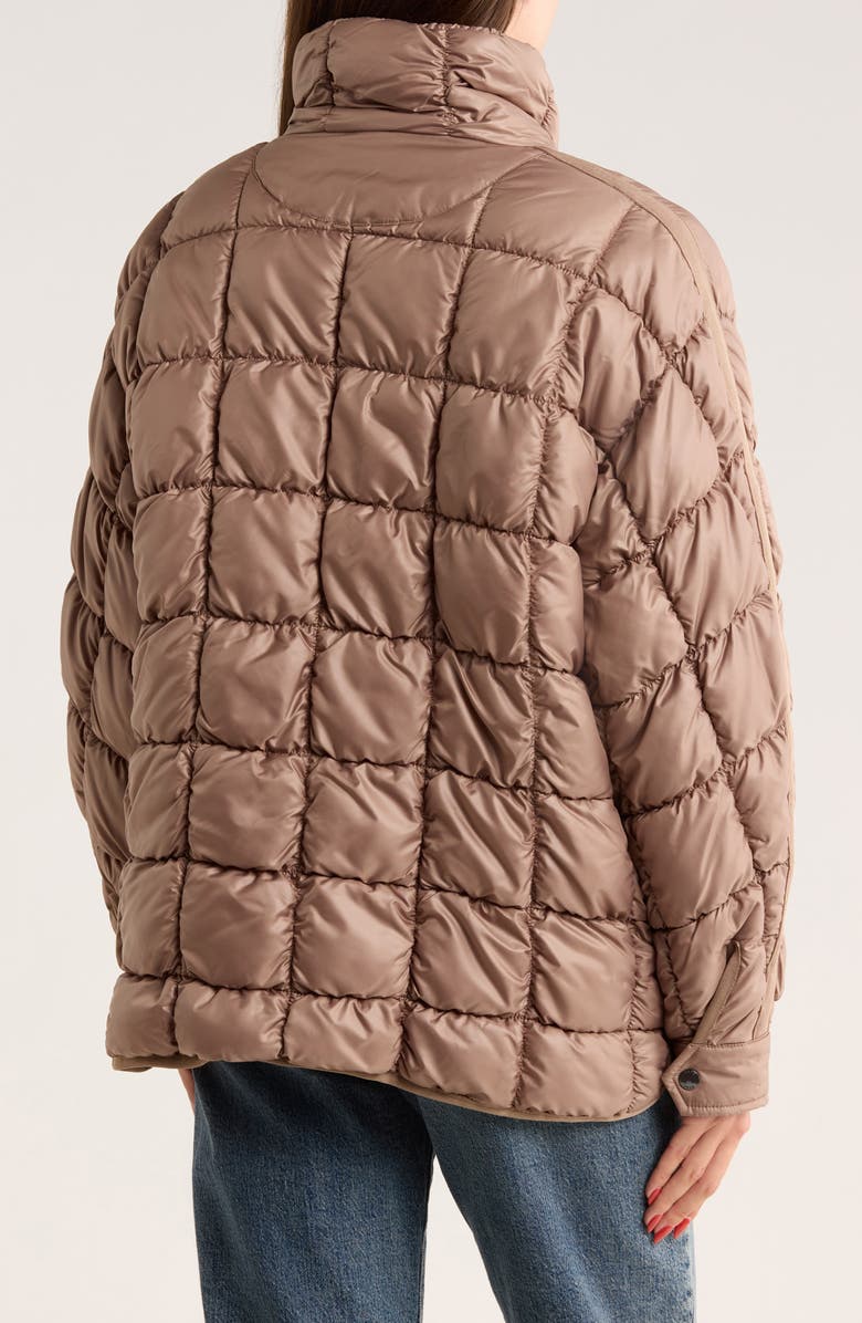 BCBGeneration Zip Quilted Short Puffer Jacket, Alternate, color, Toffee