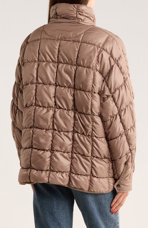 Bcbgeneration Zip Quilted Short Puffer Jacket In Brown