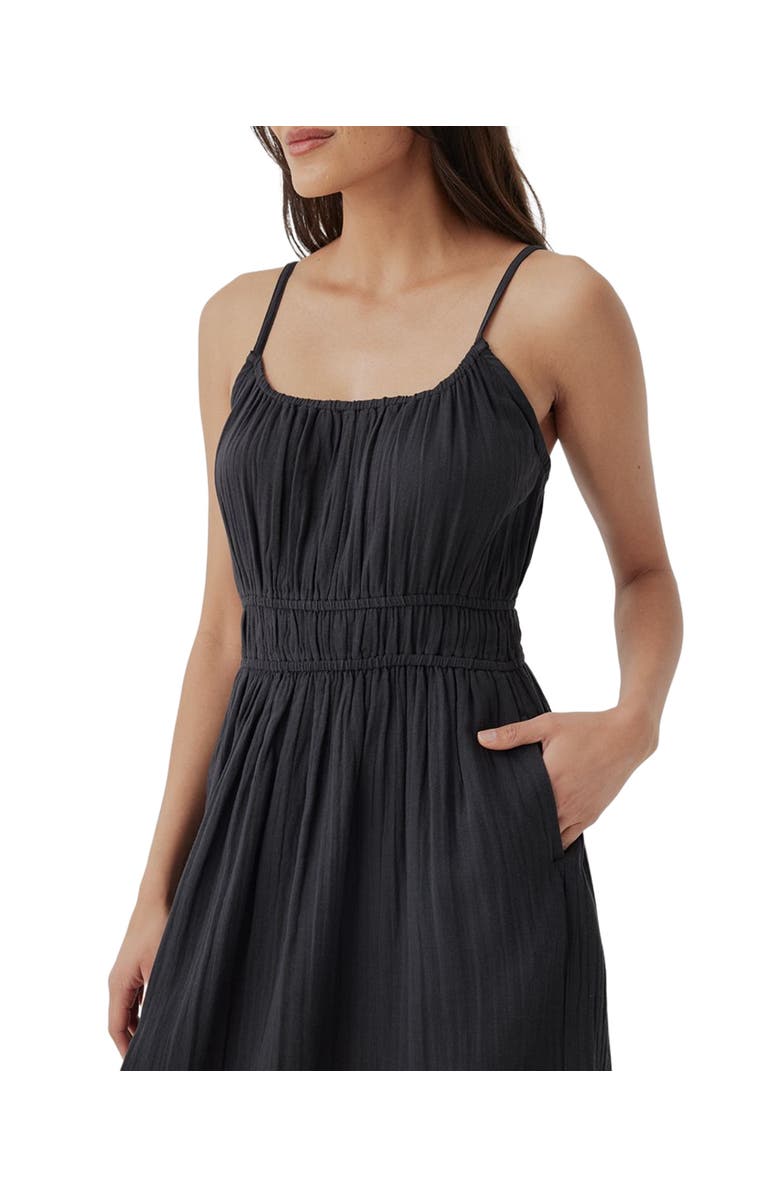 Pact Organic Cotton Coastal Double Gauze Cami Maxi Dress, Alternate, color, Black