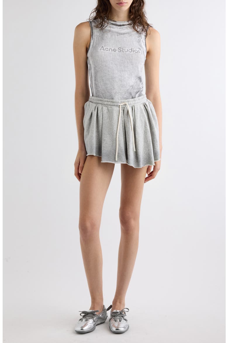 Felpa Pleated Cutoff Sweat Skirt, Alternate, color, GREY MELANGE