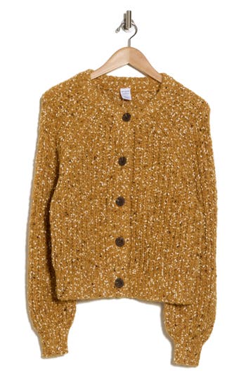 Melrose And Market Relaxed Popcorn Cardigan In Brown Gold Combo