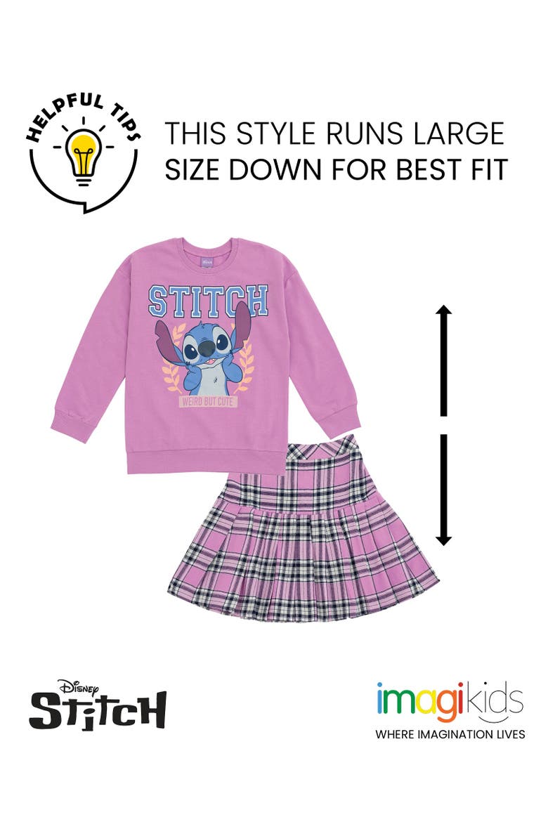 Lilo & Stitch 2-Piece Sweatshirt and Pleated Skirt Set, Alternate, color, Stitch Purple