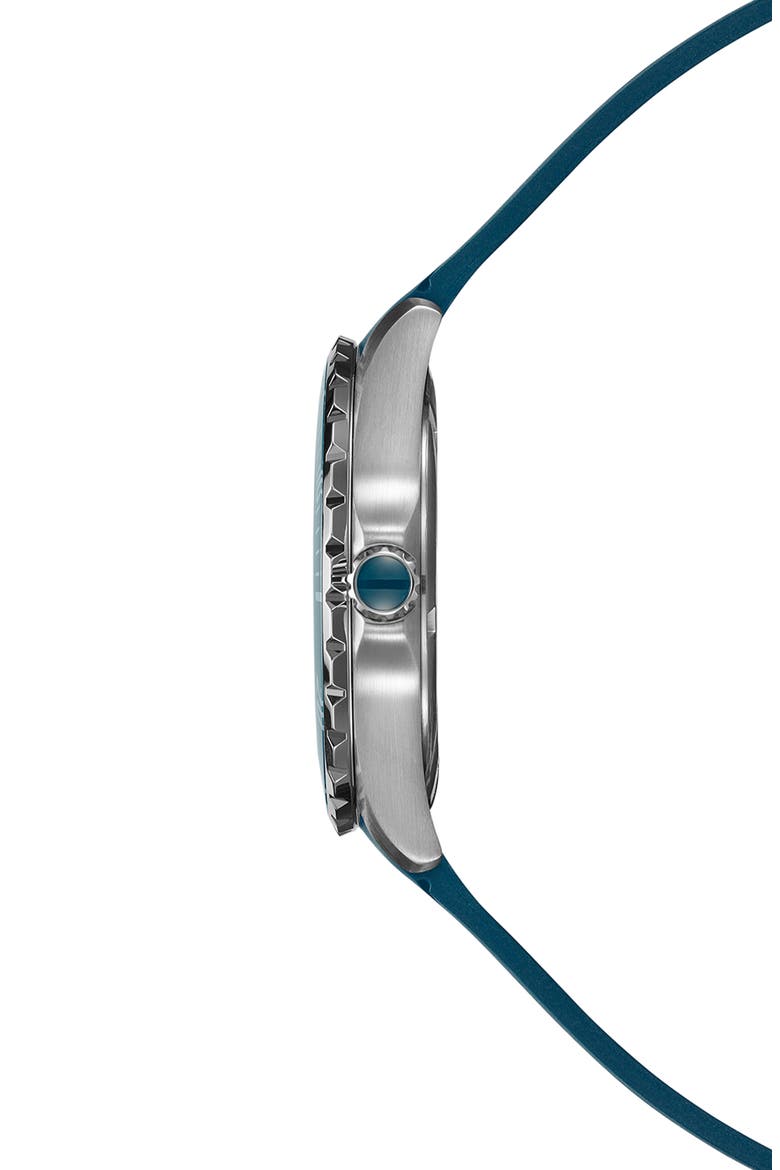 Ophrys Rubber Strap Watch, 42.5mm, Alternate, color, STAINLESS STEEL