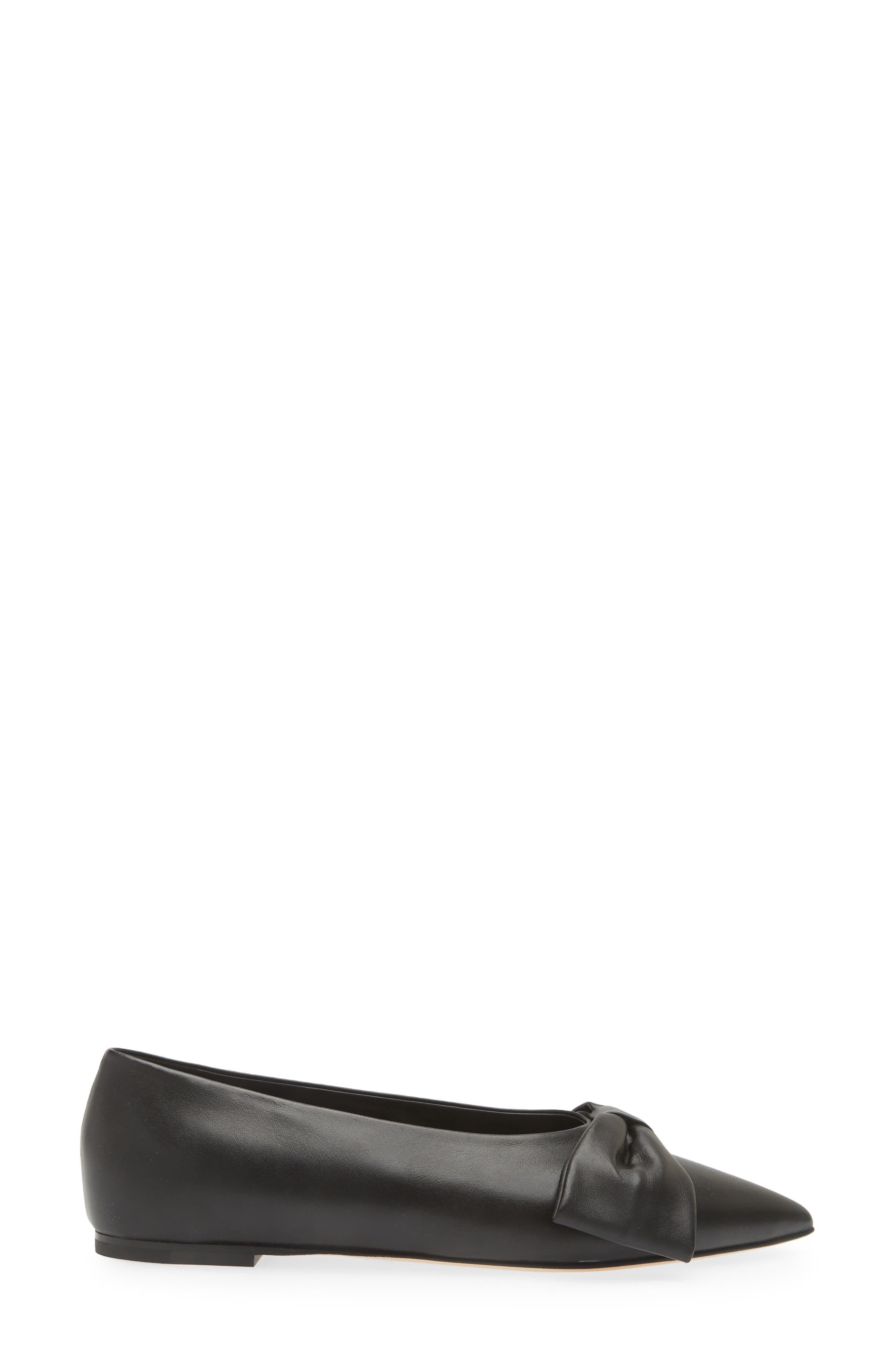 Dear Frances Bow Pointed Toe Flat, Alternate, color, Black