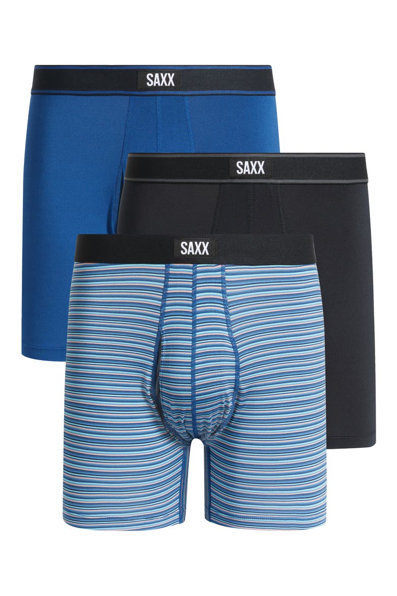 Assorted 3-Pack Daytripper Comfort Stretch Boxer Briefs, Main, color, WILDNESS STRIPE/ NAVY/ BLACK