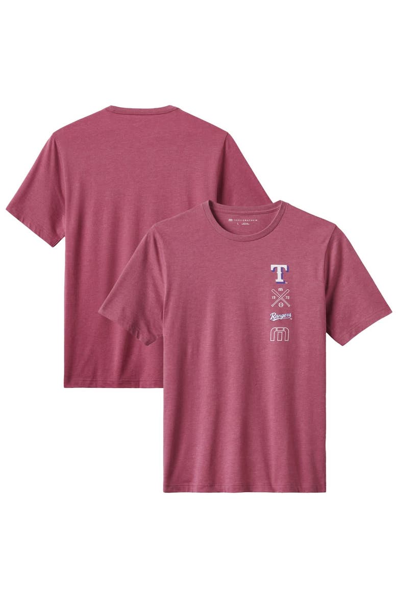 Men's TravisMathew Heather Red Texas Rangers Sunset Slam 2.0 T-Shirt, Main, color, Heather Red