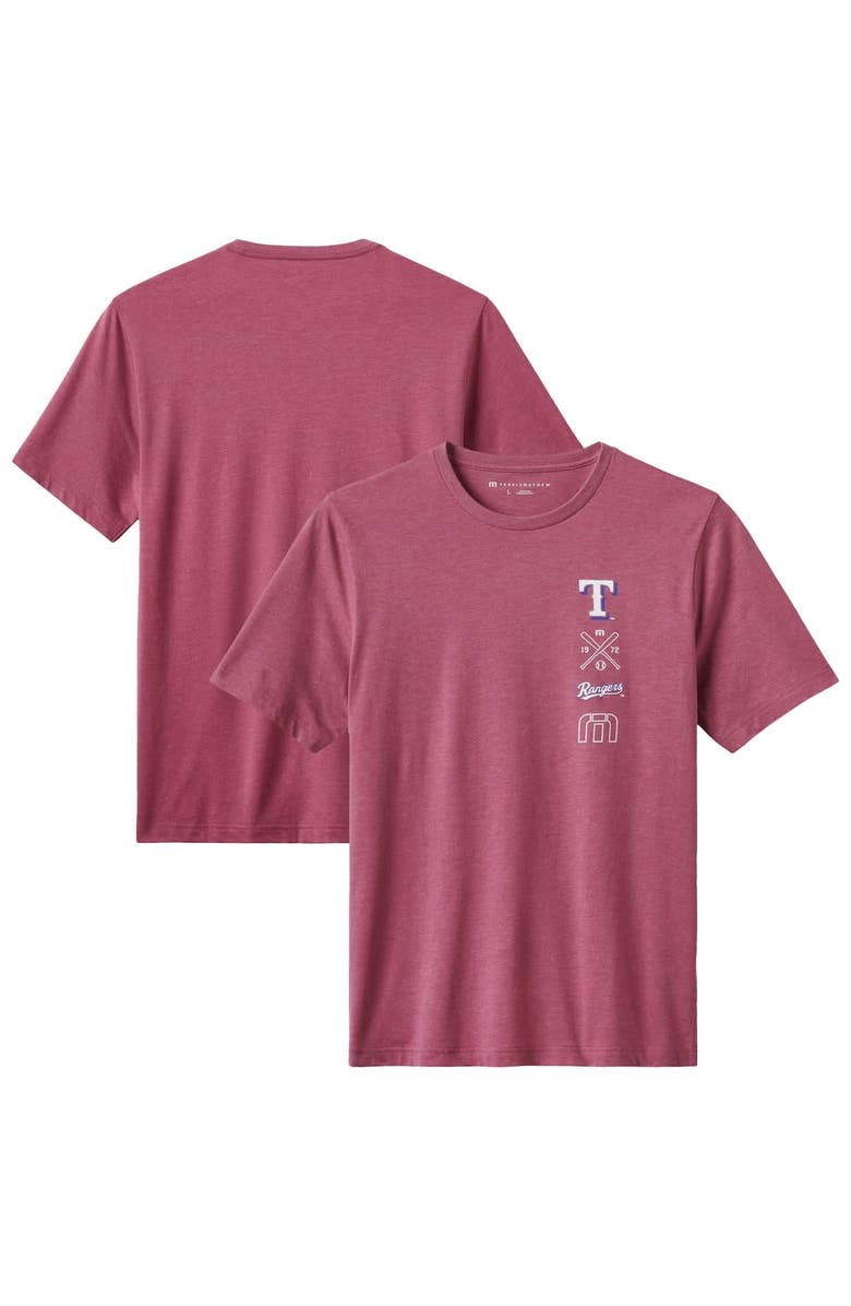 TravisMathew Men's TravisMathew Heather Red Texas Rangers Sunset Slam 2.0 T-Shirt, Main, color, Heather Red