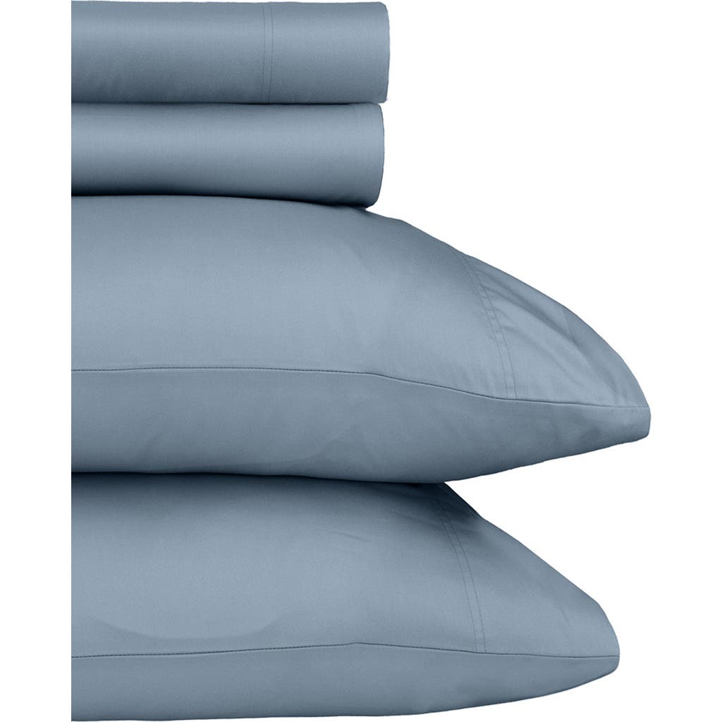 California Design Den Signature Comfort 100% Egyptian Cotton Soft Sateen Sheet Set In Blue