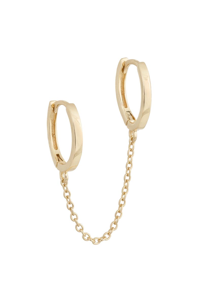 BY ADINA EDEN Solid Double Chain Huggie Earring, Main, color, Gold