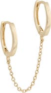 BY ADINA EDEN Solid Double Chain Huggie Earring