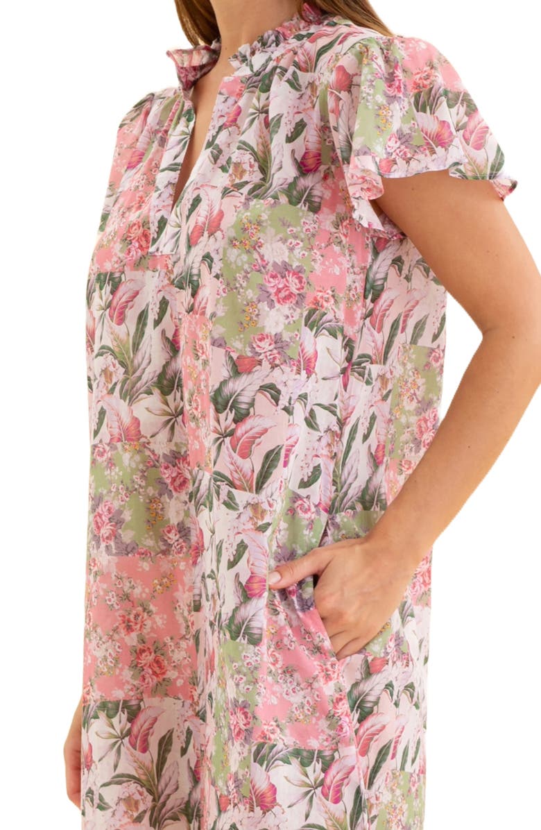 Papinelle Palisades Flutter Sleeve Cotton Voile Nightgown, Alternate, color, 