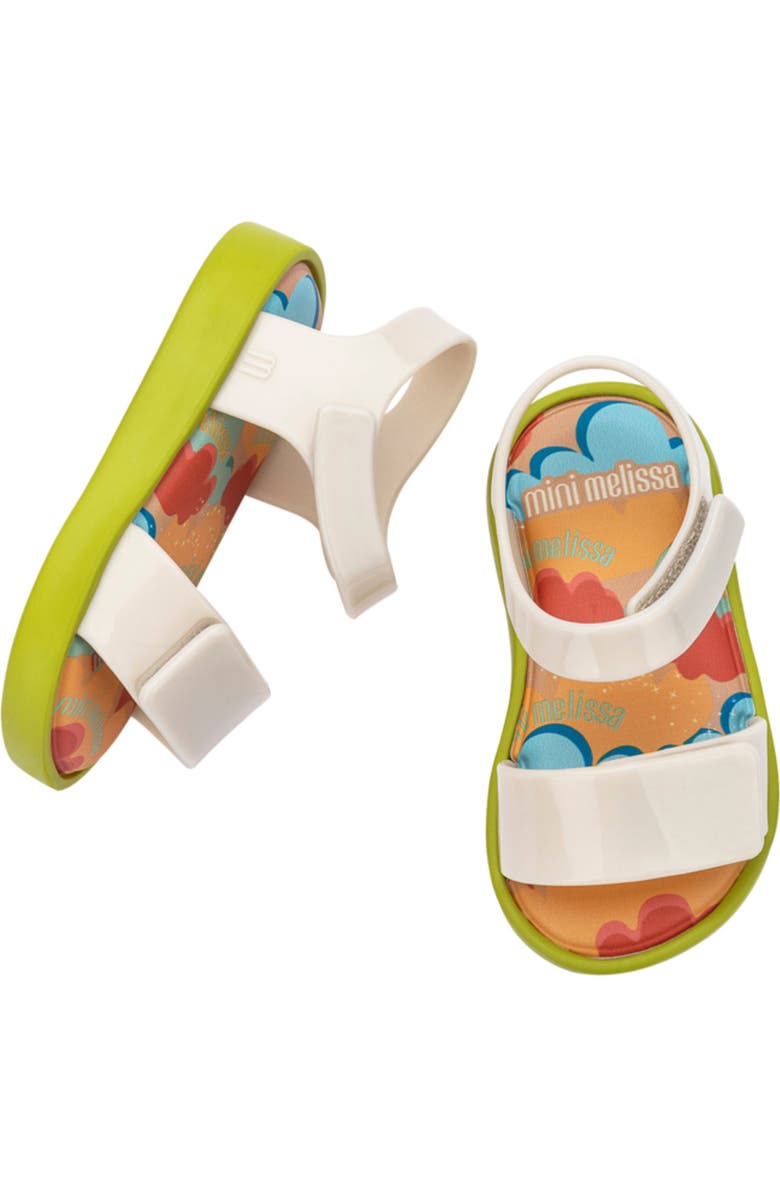 Mini Melissa Kids' Jump Ankle Strap Sandal, Alternate, color, Green/ Beige
