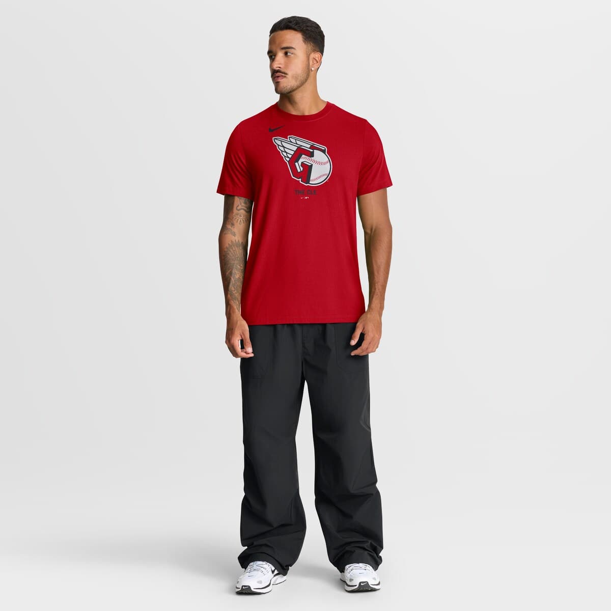 Nike Men's Nike Red Cleveland Guardians Tri-Blend Logo T-Shirt (Men ...
