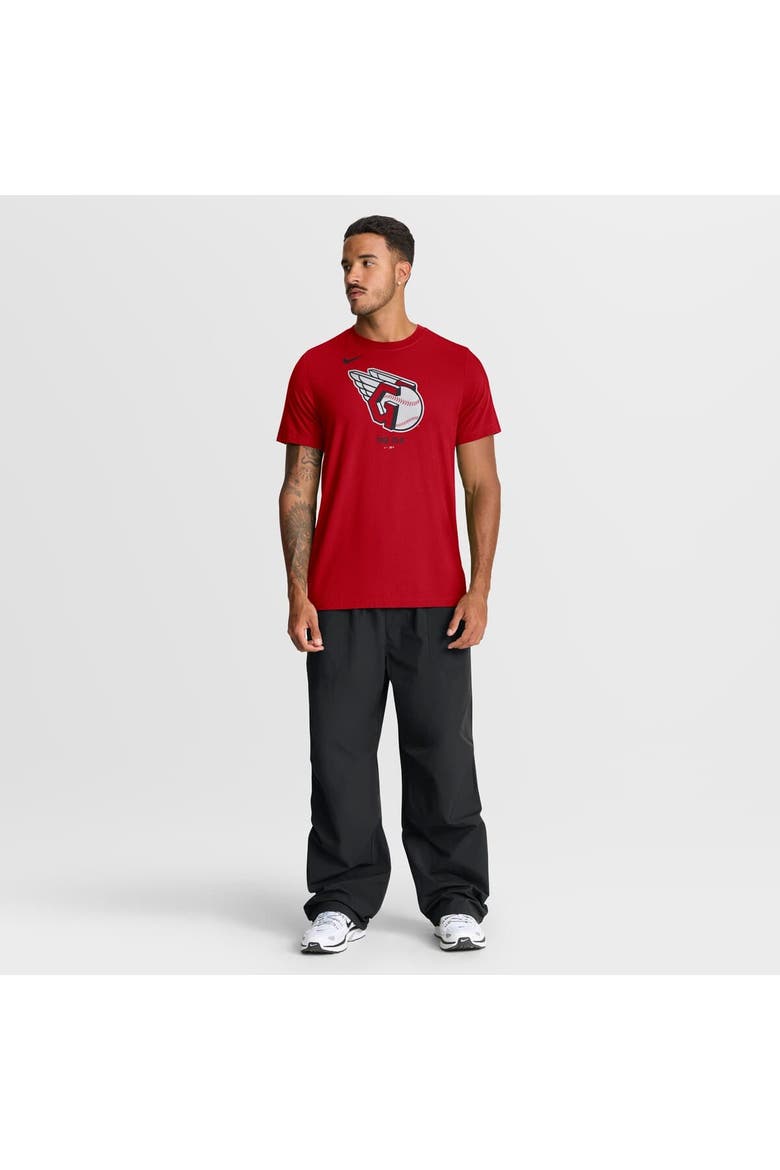 Men's Nike  Red Cleveland Guardians Tri-Blend Logo T-Shirt, Alternate, color, Red